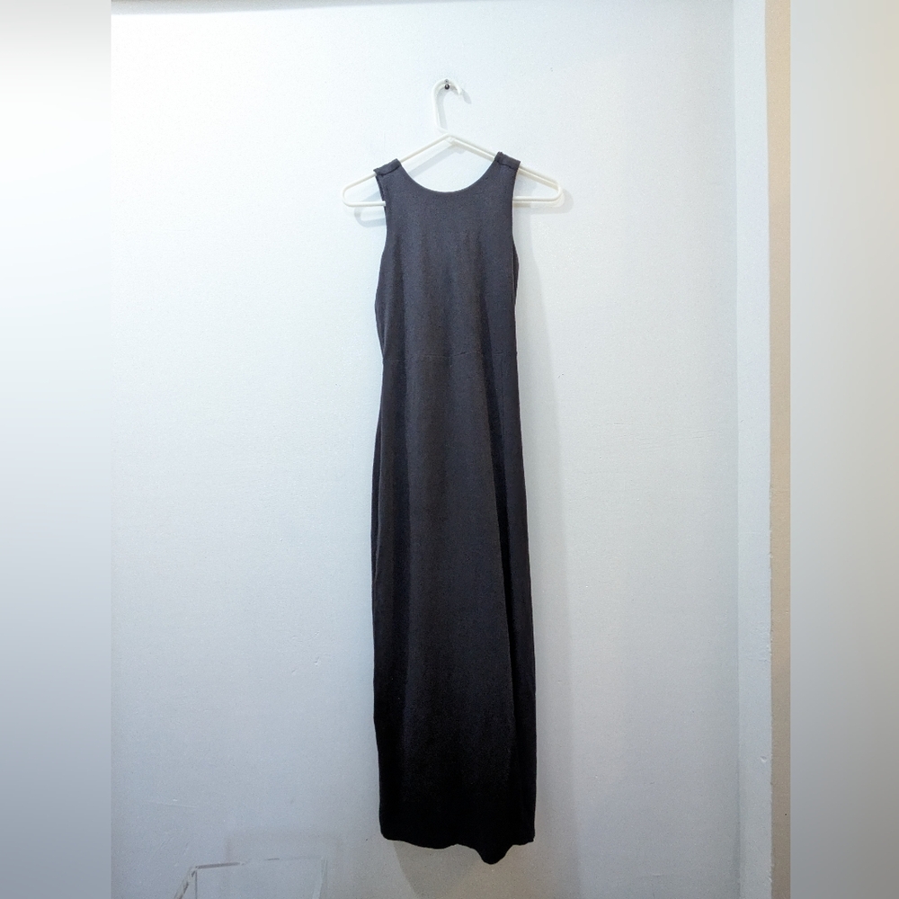 Pact Black Organic Cotton Maxi Dress Keyhole Back Women's Small